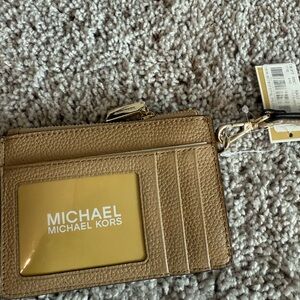 Michael Kors Tan/Gold Card Holder Wallet